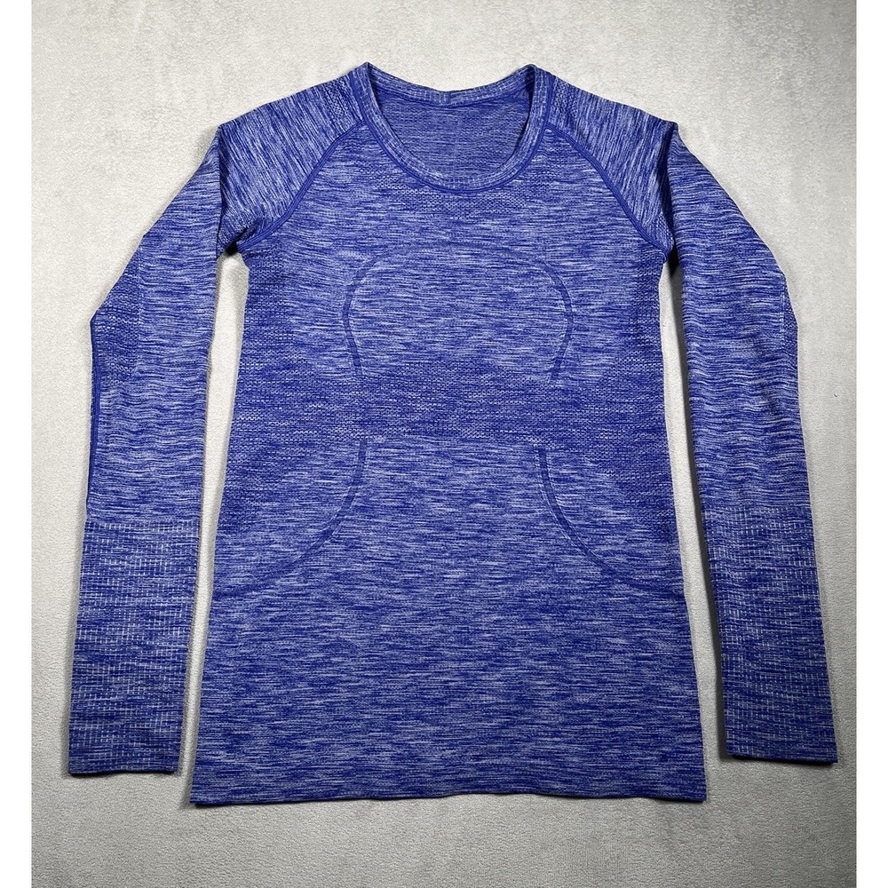 Lululemon Swiftly Tech Long Sleeve Size 6 Contour Form Pipe Dream Blue